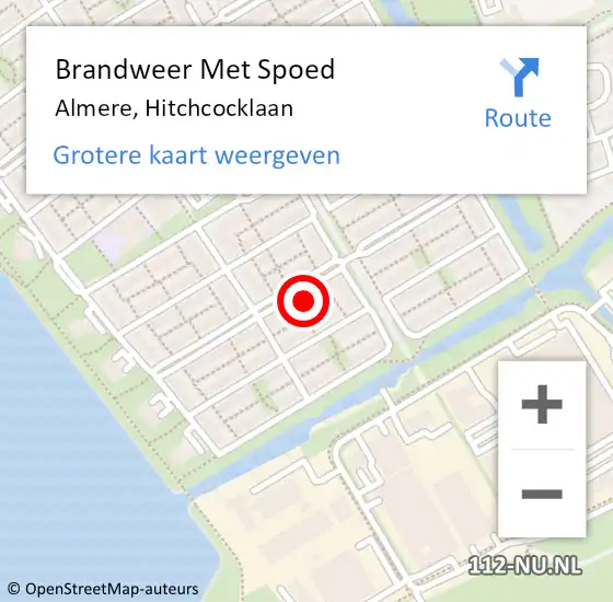 Locatie op kaart van de 112 melding: Brandweer Met Spoed Naar Almere, Hitchcocklaan op 5 november 2024 17:26