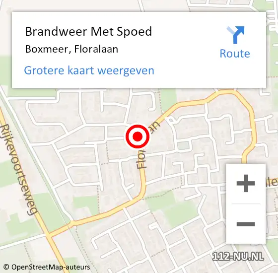 Locatie op kaart van de 112 melding: Brandweer Met Spoed Naar Boxmeer, Floralaan op 5 november 2024 17:34