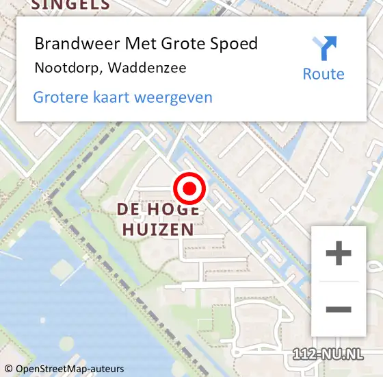 Locatie op kaart van de 112 melding: Brandweer Met Grote Spoed Naar Nootdorp, Waddenzee op 5 november 2024 17:48