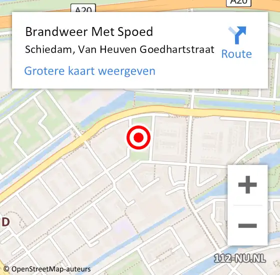 Locatie op kaart van de 112 melding: Brandweer Met Spoed Naar Schiedam, Van Heuven Goedhartstraat op 5 november 2024 18:12