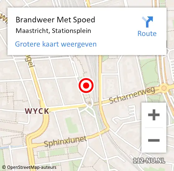 Locatie op kaart van de 112 melding: Brandweer Met Spoed Naar Maastricht, Stationsplein op 5 november 2024 18:17