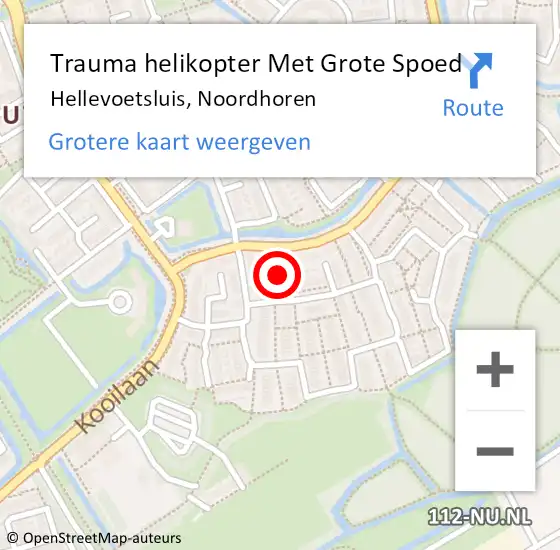 Locatie op kaart van de 112 melding: Trauma helikopter Met Grote Spoed Naar Hellevoetsluis, Noordhoren op 5 november 2024 18:55