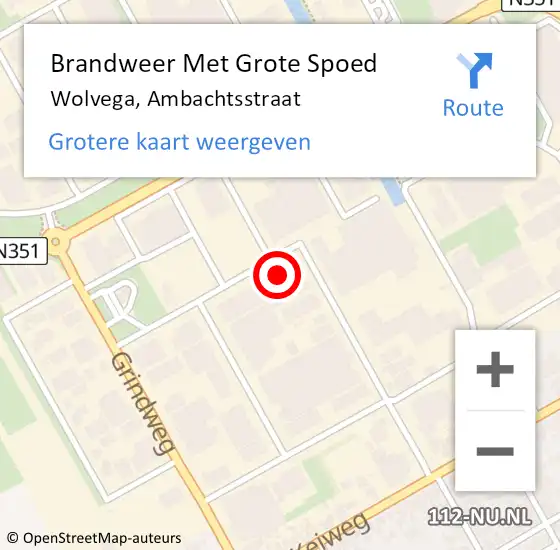 Locatie op kaart van de 112 melding: Brandweer Met Grote Spoed Naar Wolvega, Ambachtsstraat op 5 november 2024 19:24