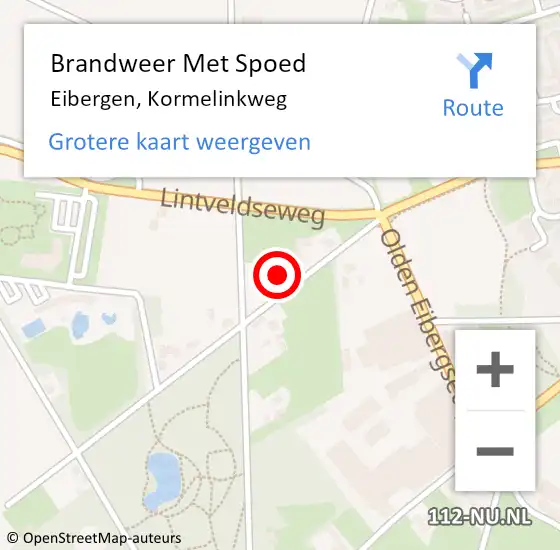 Locatie op kaart van de 112 melding: Brandweer Met Spoed Naar Eibergen, Kormelinkweg op 5 november 2024 19:32