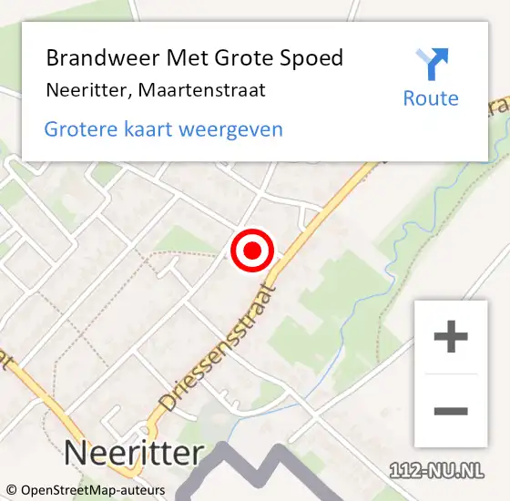 Locatie op kaart van de 112 melding: Brandweer Met Grote Spoed Naar Neeritter, Maartenstraat op 5 november 2024 19:40