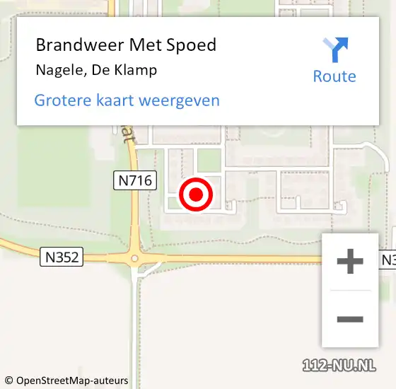 Locatie op kaart van de 112 melding: Brandweer Met Spoed Naar Nagele, De Klamp op 5 november 2024 19:45