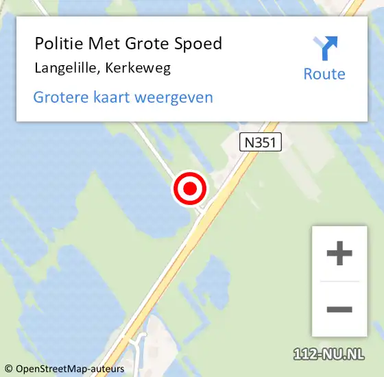 Locatie op kaart van de 112 melding: Politie Met Grote Spoed Naar Langelille, Kerkeweg op 5 november 2024 20:24