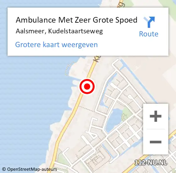 Locatie op kaart van de 112 melding: Ambulance Met Zeer Grote Spoed Naar Aalsmeer, Kudelstaartseweg op 5 november 2024 20:24