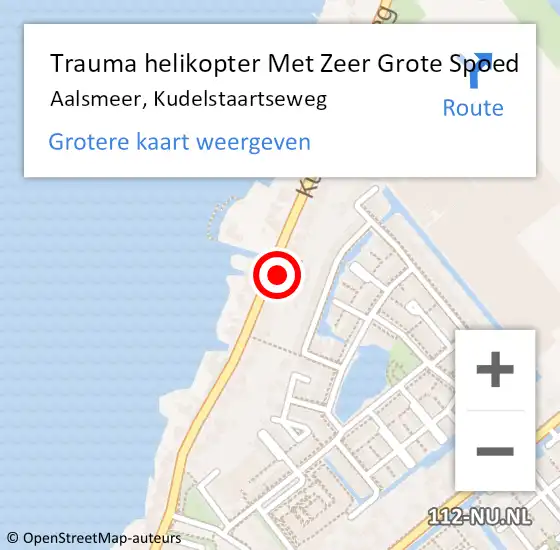 Locatie op kaart van de 112 melding: Trauma helikopter Met Zeer Grote Spoed Naar Aalsmeer, Kudelstaartseweg op 5 november 2024 20:44