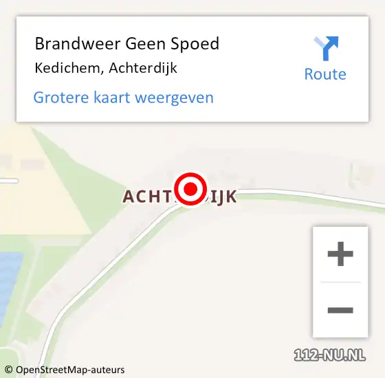 Locatie op kaart van de 112 melding: Brandweer Geen Spoed Naar Kedichem, Achterdijk op 5 november 2024 21:08