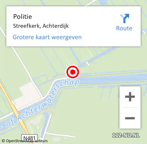 Locatie op kaart van de 112 melding: Politie Arkel, Achterdijk op 5 november 2024 21:10