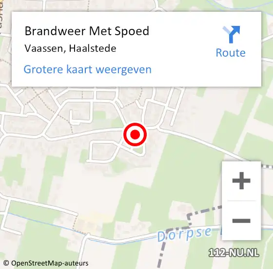 Locatie op kaart van de 112 melding: Brandweer Met Spoed Naar Vaassen, Haalstede op 5 november 2024 21:14