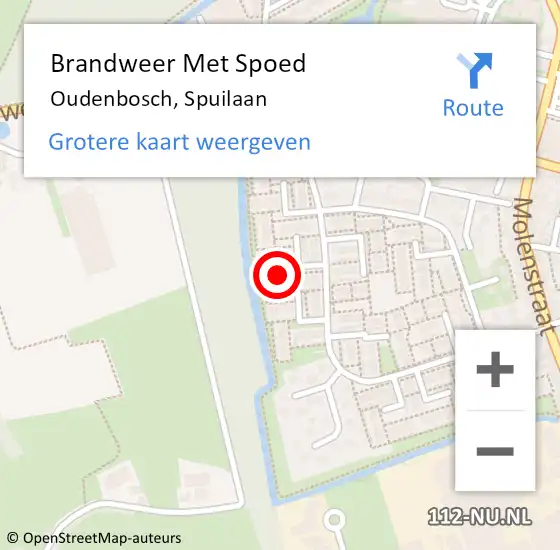 Locatie op kaart van de 112 melding: Brandweer Met Spoed Naar Oudenbosch, Spuilaan op 5 november 2024 22:32