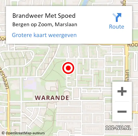 Locatie op kaart van de 112 melding: Brandweer Met Spoed Naar Bergen op Zoom, Marslaan op 5 november 2024 23:15