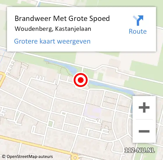 Locatie op kaart van de 112 melding: Brandweer Met Grote Spoed Naar Woudenberg, Kastanjelaan op 6 november 2024 00:06