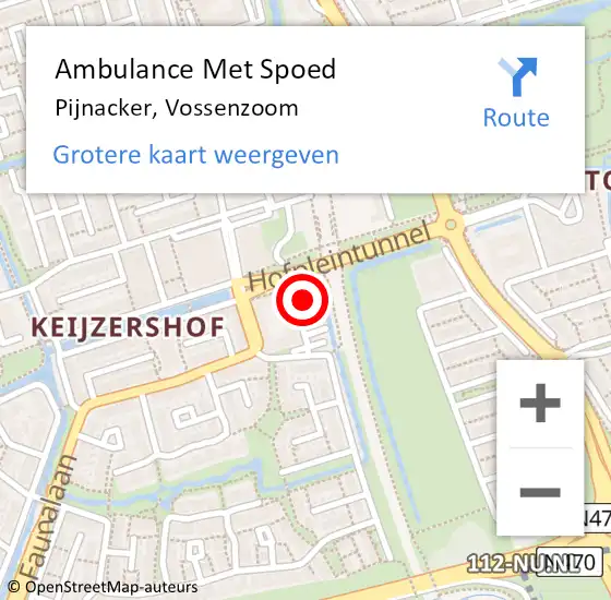 Locatie op kaart van de 112 melding: Ambulance Met Spoed Naar Pijnacker, Vossenzoom op 6 november 2024 02:40