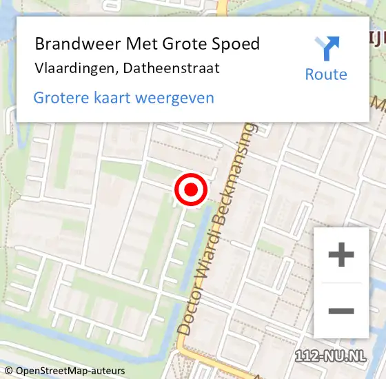 Locatie op kaart van de 112 melding: Brandweer Met Grote Spoed Naar Vlaardingen, Datheenstraat op 6 november 2024 02:59