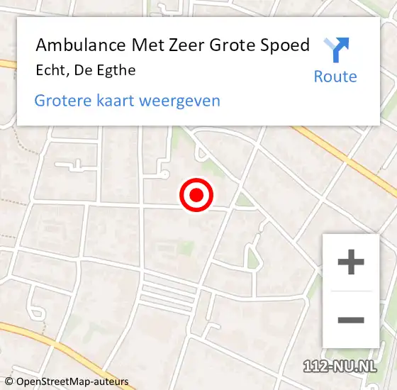 Locatie op kaart van de 112 melding: Ambulance Met Zeer Grote Spoed Naar Echt, De Egthe op 6 november 2024 03:06