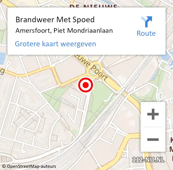 Locatie op kaart van de 112 melding: Brandweer Met Spoed Naar Amersfoort, Piet Mondriaanlaan op 6 november 2024 03:09