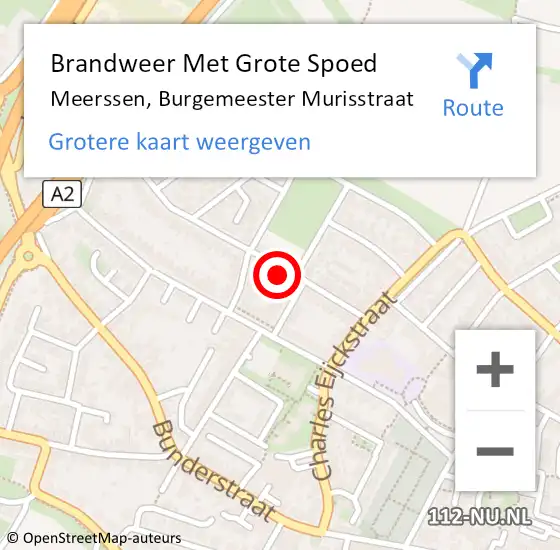 Locatie op kaart van de 112 melding: Brandweer Met Grote Spoed Naar Meerssen, Burgemeester Murisstraat op 6 november 2024 03:46