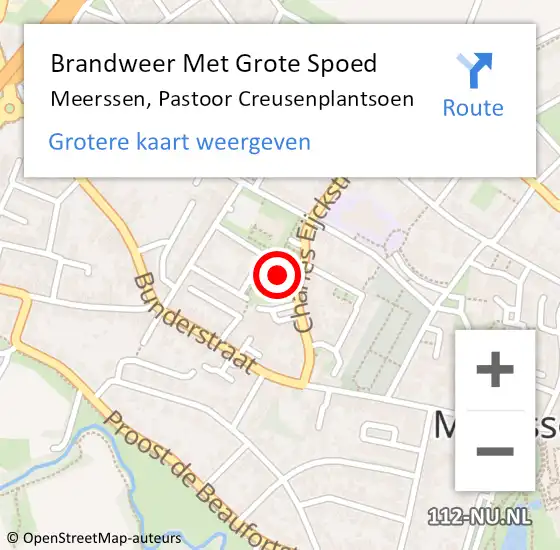 Locatie op kaart van de 112 melding: Brandweer Met Grote Spoed Naar Meerssen, Pastoor Creusenplantsoen op 6 november 2024 03:56