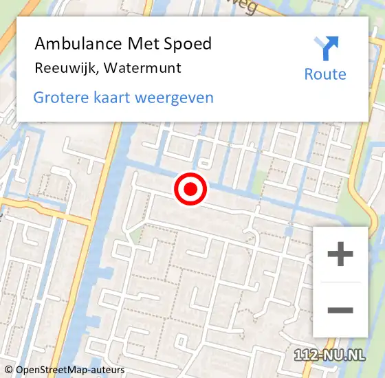 Locatie op kaart van de 112 melding: Ambulance Met Spoed Naar Reeuwijk, Watermunt op 6 november 2024 04:41