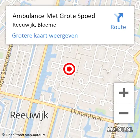 Locatie op kaart van de 112 melding: Ambulance Met Grote Spoed Naar Reeuwijk, Bloeme op 6 november 2024 06:40