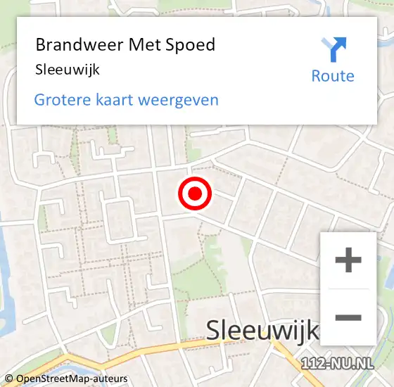 Locatie op kaart van de 112 melding: Brandweer Met Spoed Naar Sleeuwijk op 6 november 2024 06:40