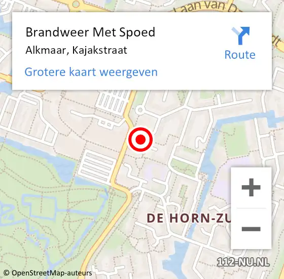 Locatie op kaart van de 112 melding: Brandweer Met Spoed Naar Alkmaar, Kajakstraat op 6 november 2024 07:01