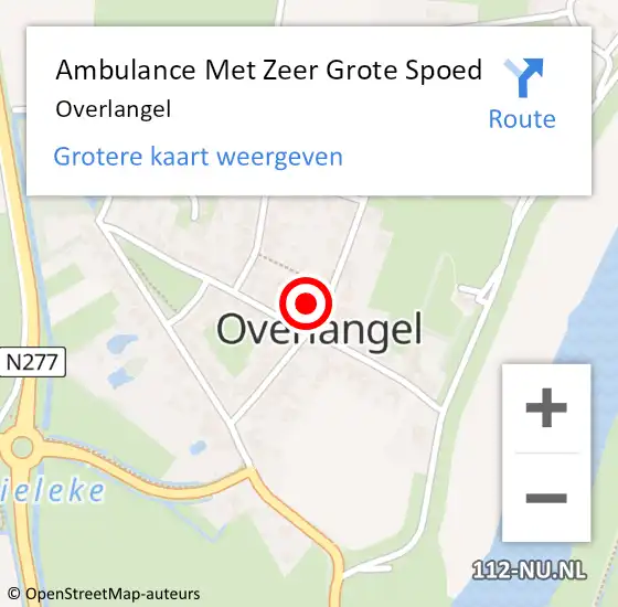 Locatie op kaart van de 112 melding: Ambulance Met Zeer Grote Spoed Naar Overlangel op 6 november 2024 07:42