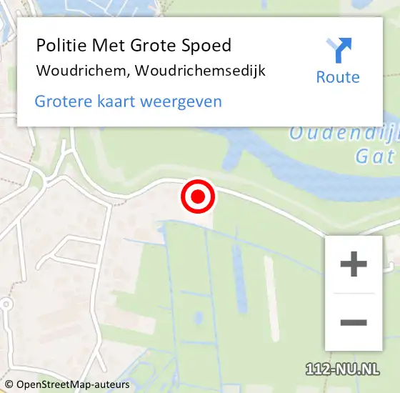 Locatie op kaart van de 112 melding: Politie Met Grote Spoed Naar Woudrichem, Woudrichemsedijk op 6 november 2024 08:01