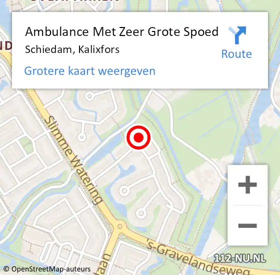 Locatie op kaart van de 112 melding: Ambulance Met Zeer Grote Spoed Naar Schiedam, Kalixfors op 6 november 2024 09:06