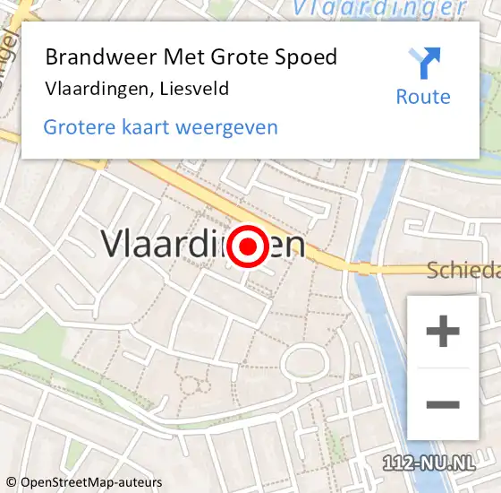 Locatie op kaart van de 112 melding: Brandweer Met Grote Spoed Naar Vlaardingen, Liesveld op 6 november 2024 09:32