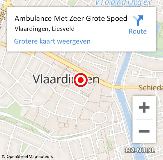 Locatie op kaart van de 112 melding: Ambulance Met Zeer Grote Spoed Naar Vlaardingen, Liesveld op 6 november 2024 09:32