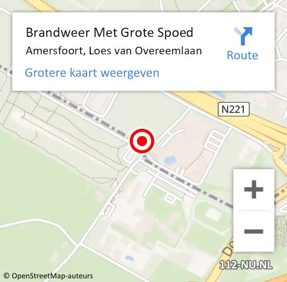 Locatie op kaart van de 112 melding: Brandweer Met Grote Spoed Naar Amersfoort, Loes van Overeemlaan op 6 november 2024 09:42