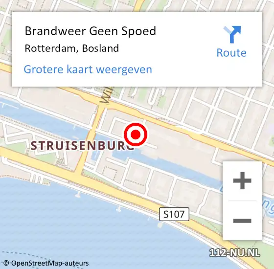 Locatie op kaart van de 112 melding: Brandweer Geen Spoed Naar Rotterdam, Bosland op 6 november 2024 09:55