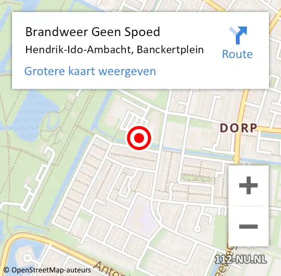 Locatie op kaart van de 112 melding: Brandweer Geen Spoed Naar Hendrik-Ido-Ambacht, Banckertplein op 6 november 2024 10:04