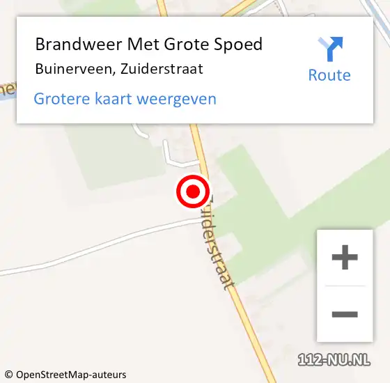 Locatie op kaart van de 112 melding: Brandweer Met Grote Spoed Naar Buinerveen, Zuiderstraat op 6 november 2024 10:23