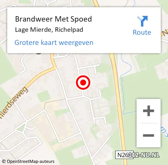 Locatie op kaart van de 112 melding: Brandweer Met Spoed Naar Lage Mierde, Richelpad op 6 november 2024 10:26