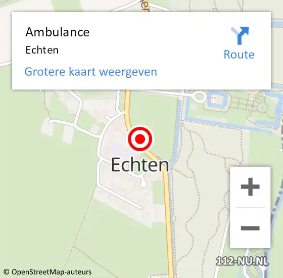 Locatie op kaart van de 112 melding: Ambulance Echten op 6 november 2024 10:51