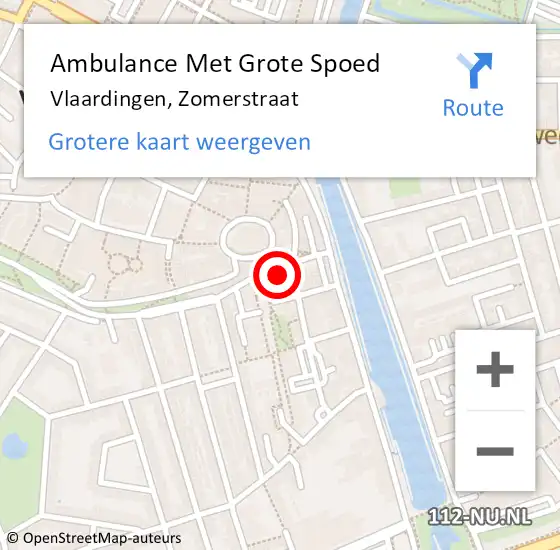 Locatie op kaart van de 112 melding: Ambulance Met Grote Spoed Naar Vlaardingen, Zomerstraat op 6 november 2024 10:58