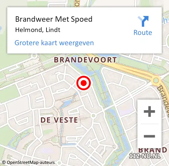 Locatie op kaart van de 112 melding: Brandweer Met Spoed Naar Helmond, Lindt op 6 november 2024 11:06