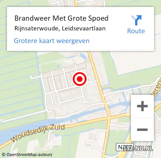 Locatie op kaart van de 112 melding: Brandweer Met Grote Spoed Naar Rijnsaterwoude, Leidsevaartlaan op 6 november 2024 11:17