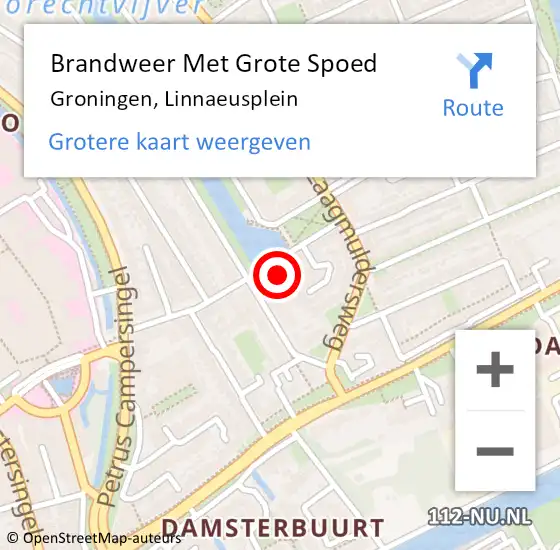 Locatie op kaart van de 112 melding: Brandweer Met Grote Spoed Naar Groningen, Linnaeusplein op 6 november 2024 11:32