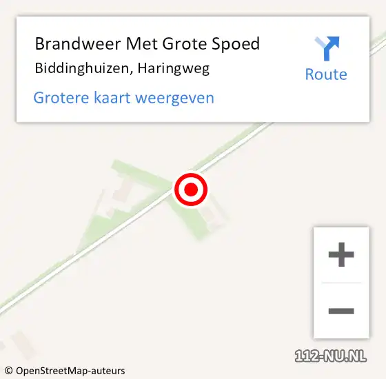 Locatie op kaart van de 112 melding: Brandweer Met Grote Spoed Naar Biddinghuizen, Haringweg op 6 november 2024 11:35