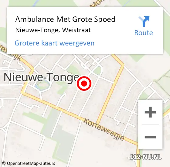 Locatie op kaart van de 112 melding: Ambulance Met Grote Spoed Naar Nieuwe-Tonge, Weistraat op 26 oktober 2014 01:53