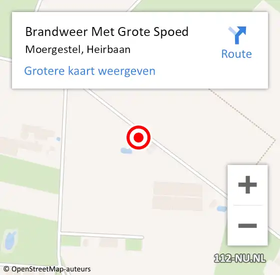 Locatie op kaart van de 112 melding: Brandweer Met Grote Spoed Naar Moergestel, Heirbaan op 6 november 2024 11:52