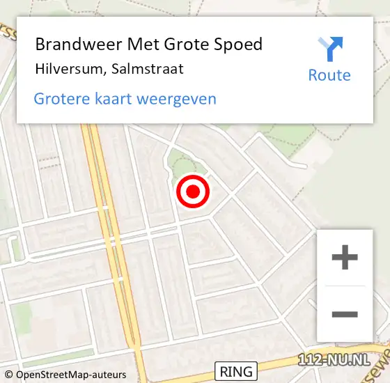 Locatie op kaart van de 112 melding: Brandweer Met Grote Spoed Naar Hilversum, Salmstraat op 6 november 2024 12:16