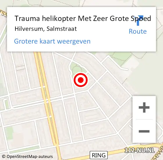 Locatie op kaart van de 112 melding: Trauma helikopter Met Zeer Grote Spoed Naar Hilversum, Salmstraat op 6 november 2024 12:18