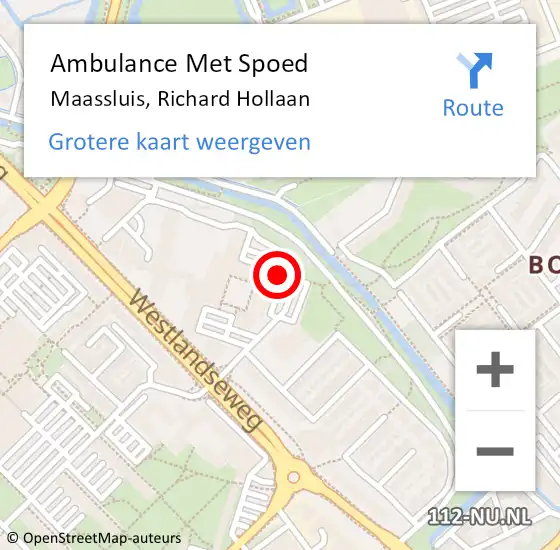 Locatie op kaart van de 112 melding: Ambulance Met Spoed Naar Maassluis, Richard Hollaan op 6 november 2024 12:19